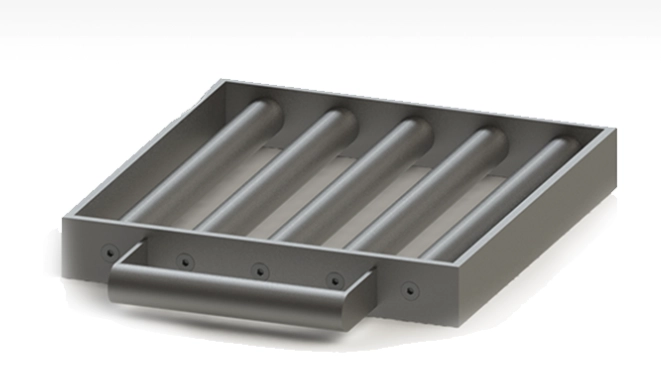 Grid and grate magnets for powders and granules
