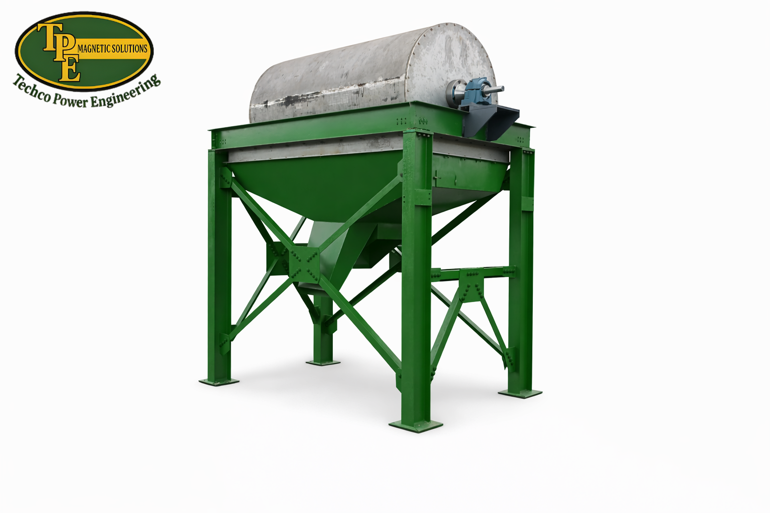 Dry drum magnet complete with structure / stand